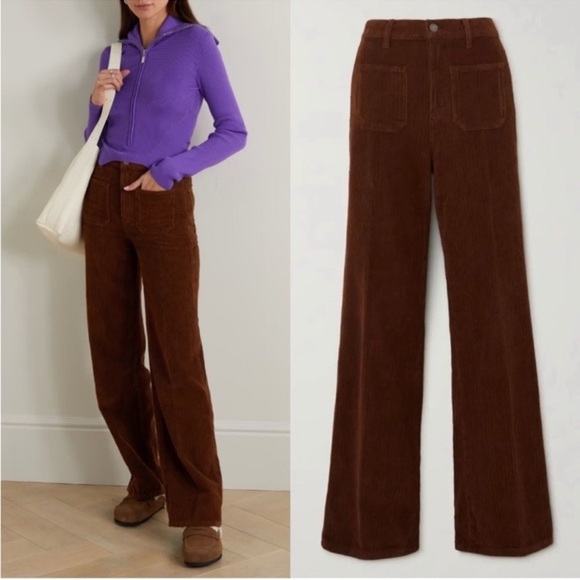 Reformation Jeans Alyssa Cotton-Corduroy Wide-leg pants NWT - Picture 1 of 8